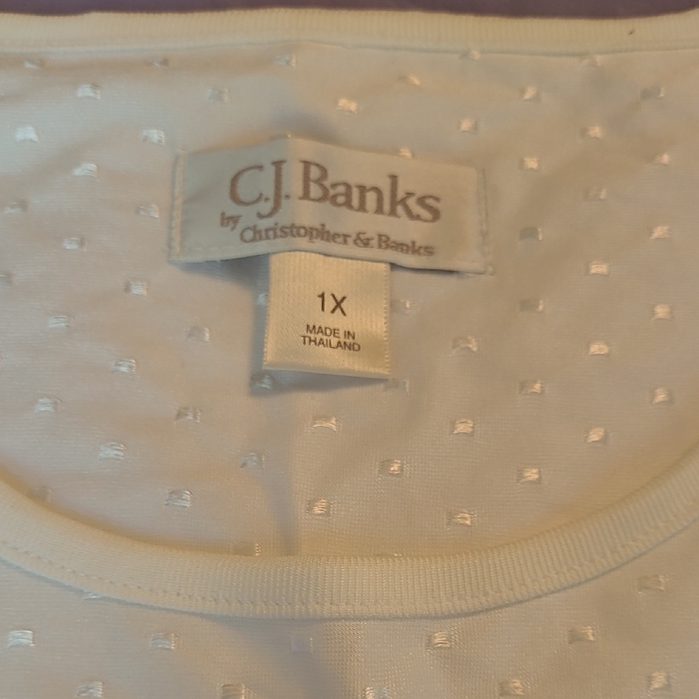 CJ Banks White Sleeveless Tank Top
